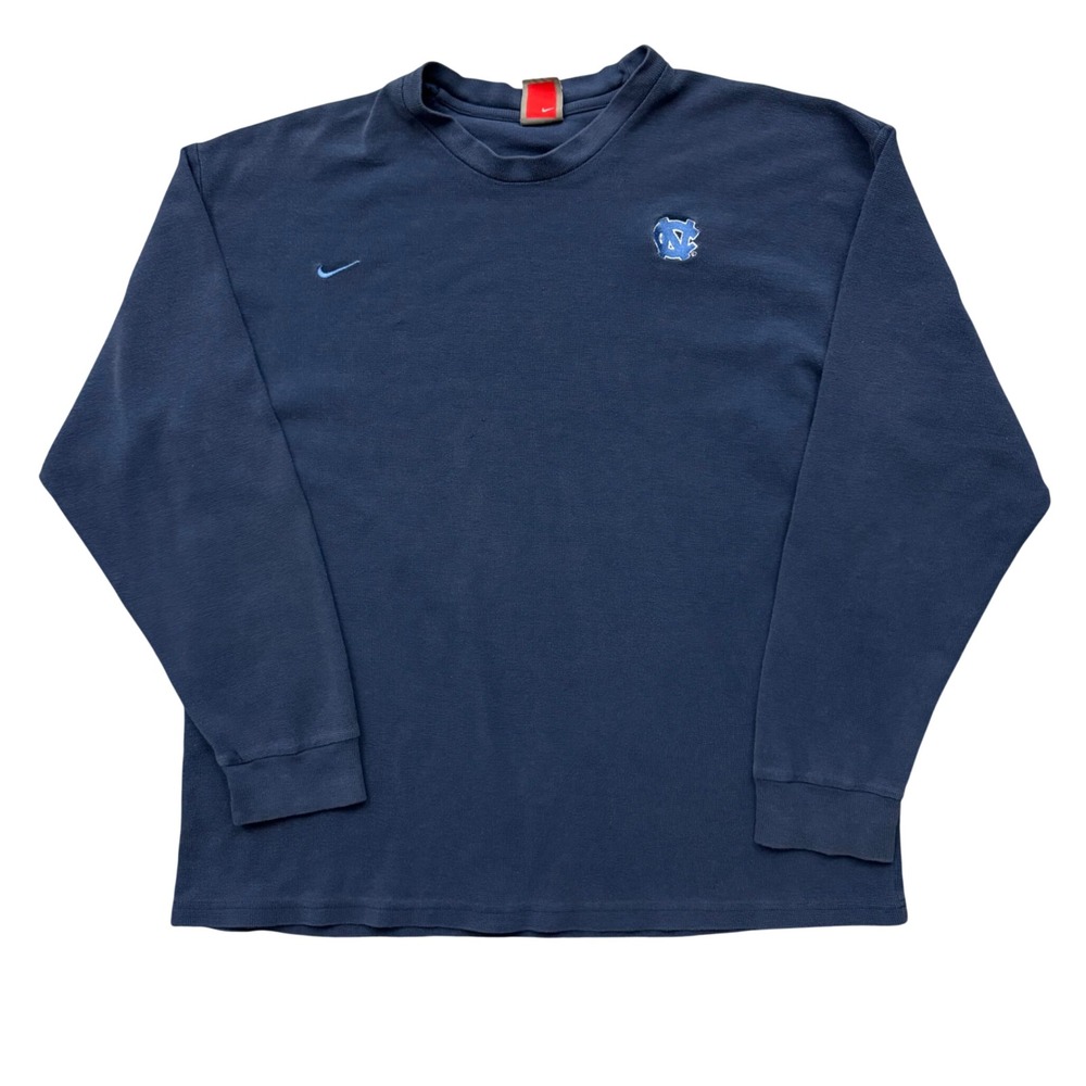 Vintage Y2K Nike Team North Carolina Tar Heels Waffle Knit Thermal Shirt XL